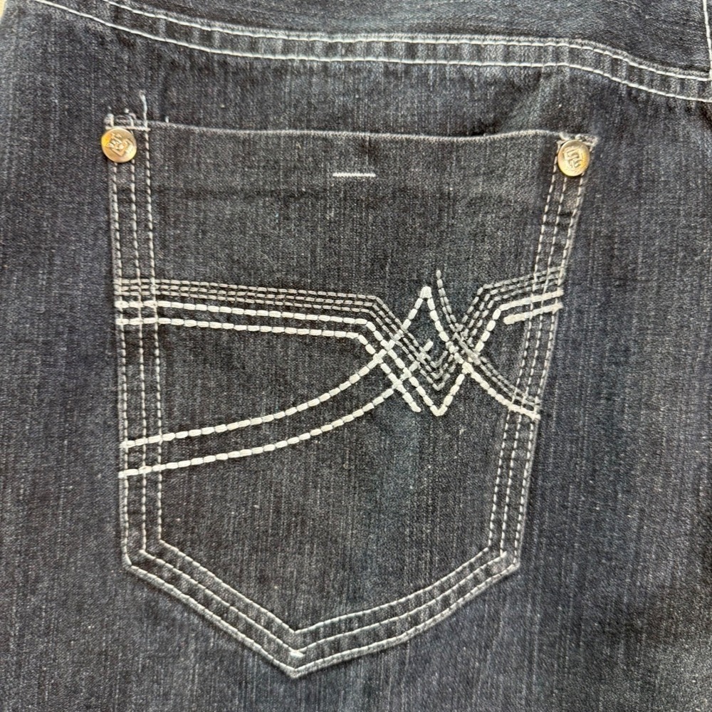 Street Rules Mens Dark Wash Contrast Stitch Straight‎ Leg Denim Jeans 38x32 - Picture 6 of 8